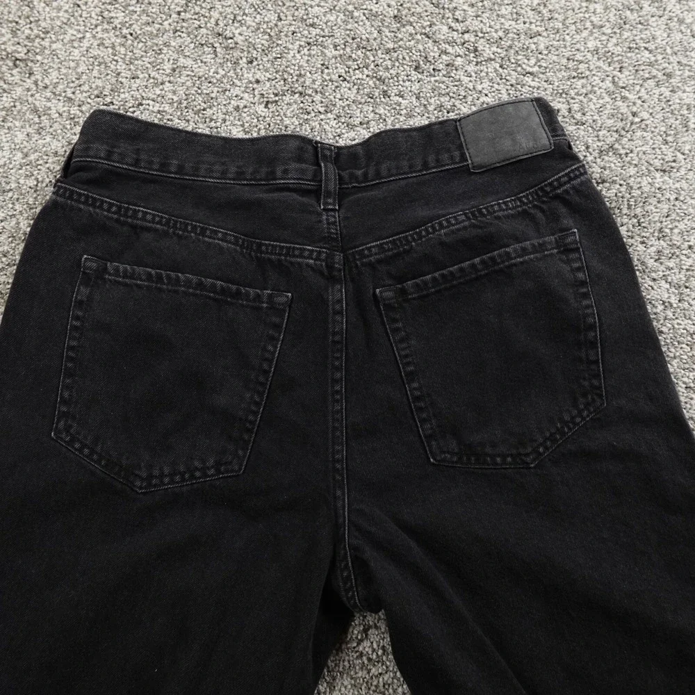 Aeropostale Jeans Womens 10 Dark Black Denim Pants Hi Rise 90s Baggy Straight - Picture 11 of 13